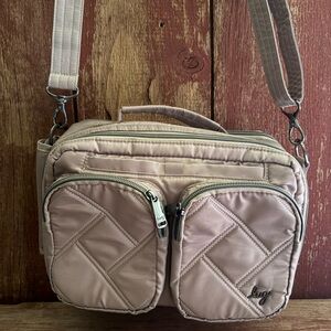 lug Quilted Crossbody Bag in Light Blush